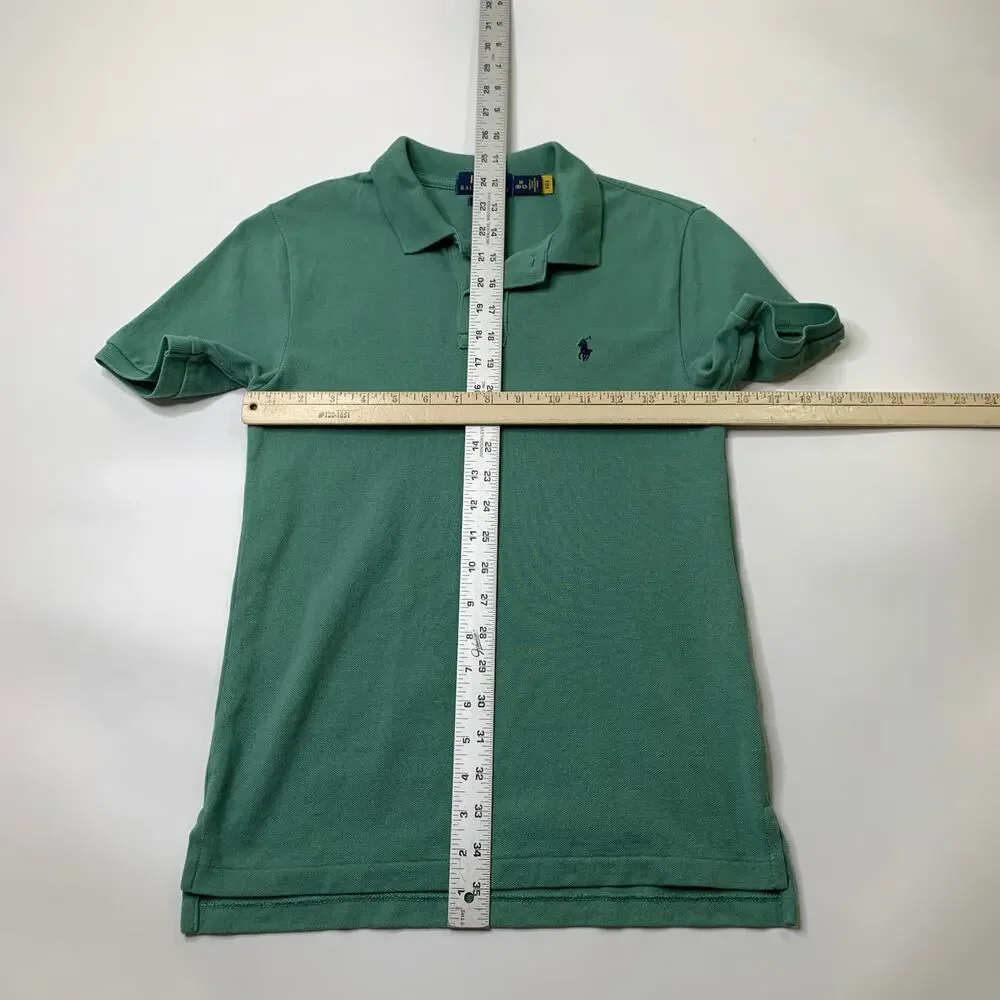 Polo Ralph Lauren Shirt Boys Youth M Medium Sage Classic Fit Droptail Hem
